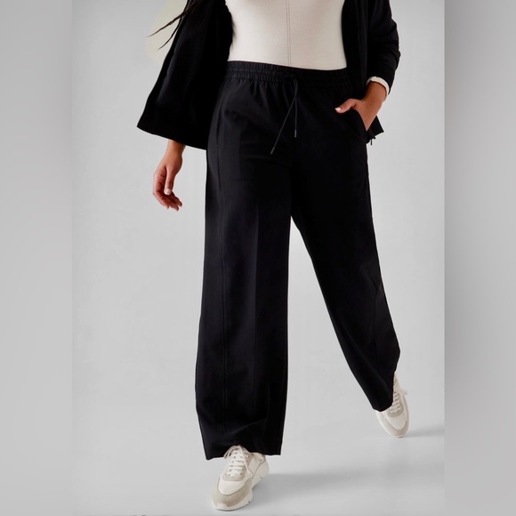 NEW ✨ Athleta Stride Pant Wide Leg Stretch Black Comfort Large Roomy - Picture 5 of 8